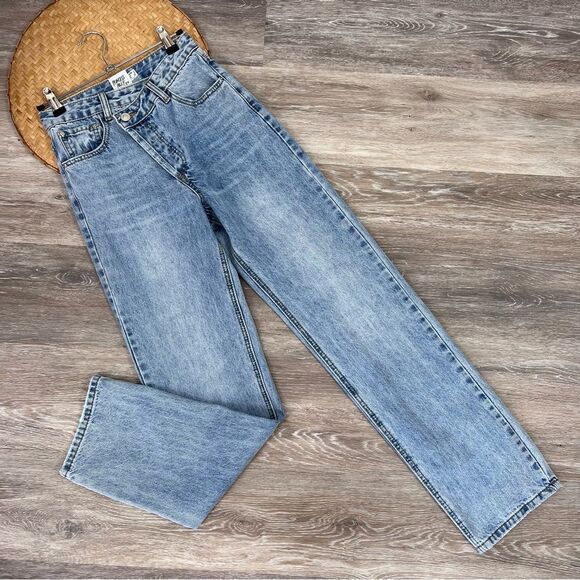 Princess polly asymmetrical straight leg jeans - Picture 2 of 8